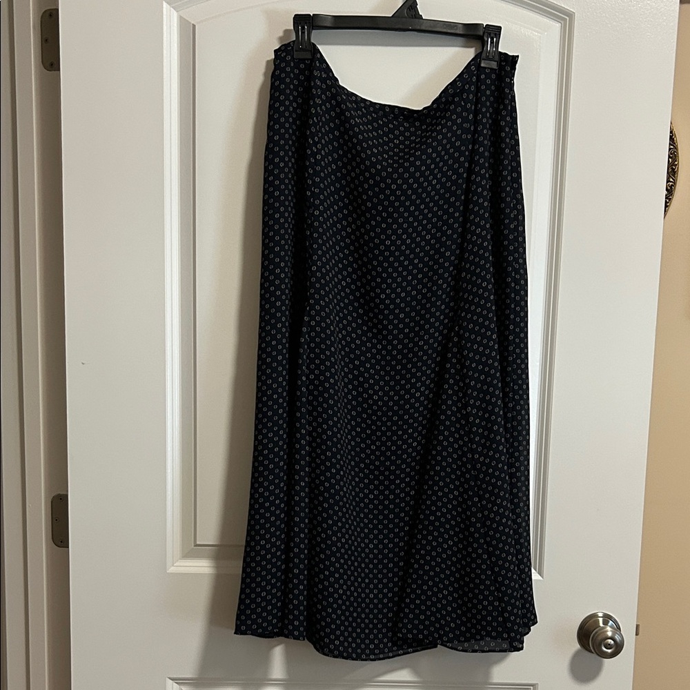 Villager Navy & Tan Patterned Maxi Skirt